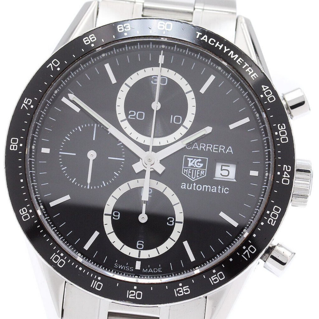 Tag Heuer Carrera Cv2010 Chronograph Black Dial Automatic Mens Watch875466